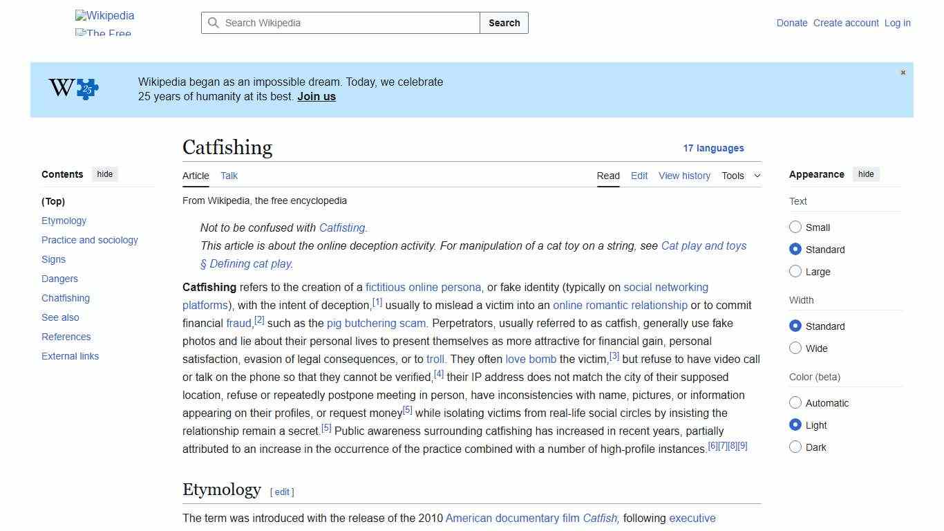 Catfishing - Wikipedia