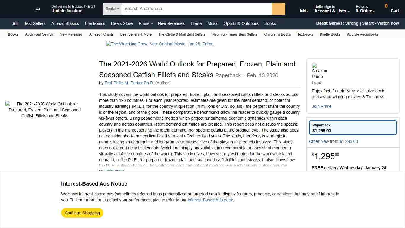 The 2021-2026 World Outlook for Prepared, Frozen, Plain and Seasoned Catfish Fillets and Steaks: Parker Ph.D., Prof Philip M.: Books - Amazon.ca